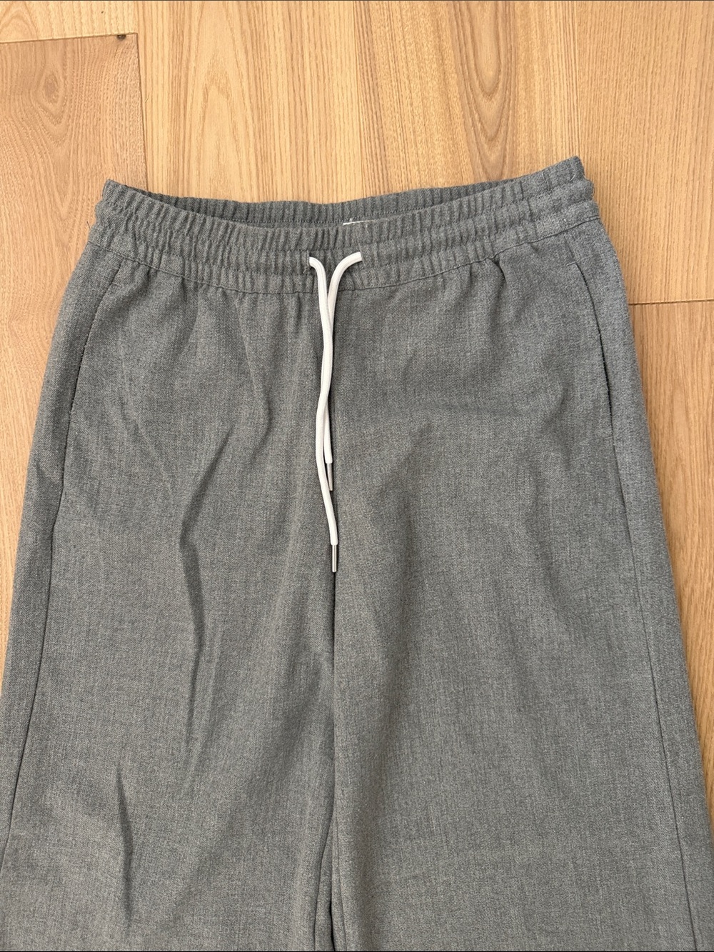 H&M Wide-Leg Drawstring Pants - Gray - Picture 2 of 7